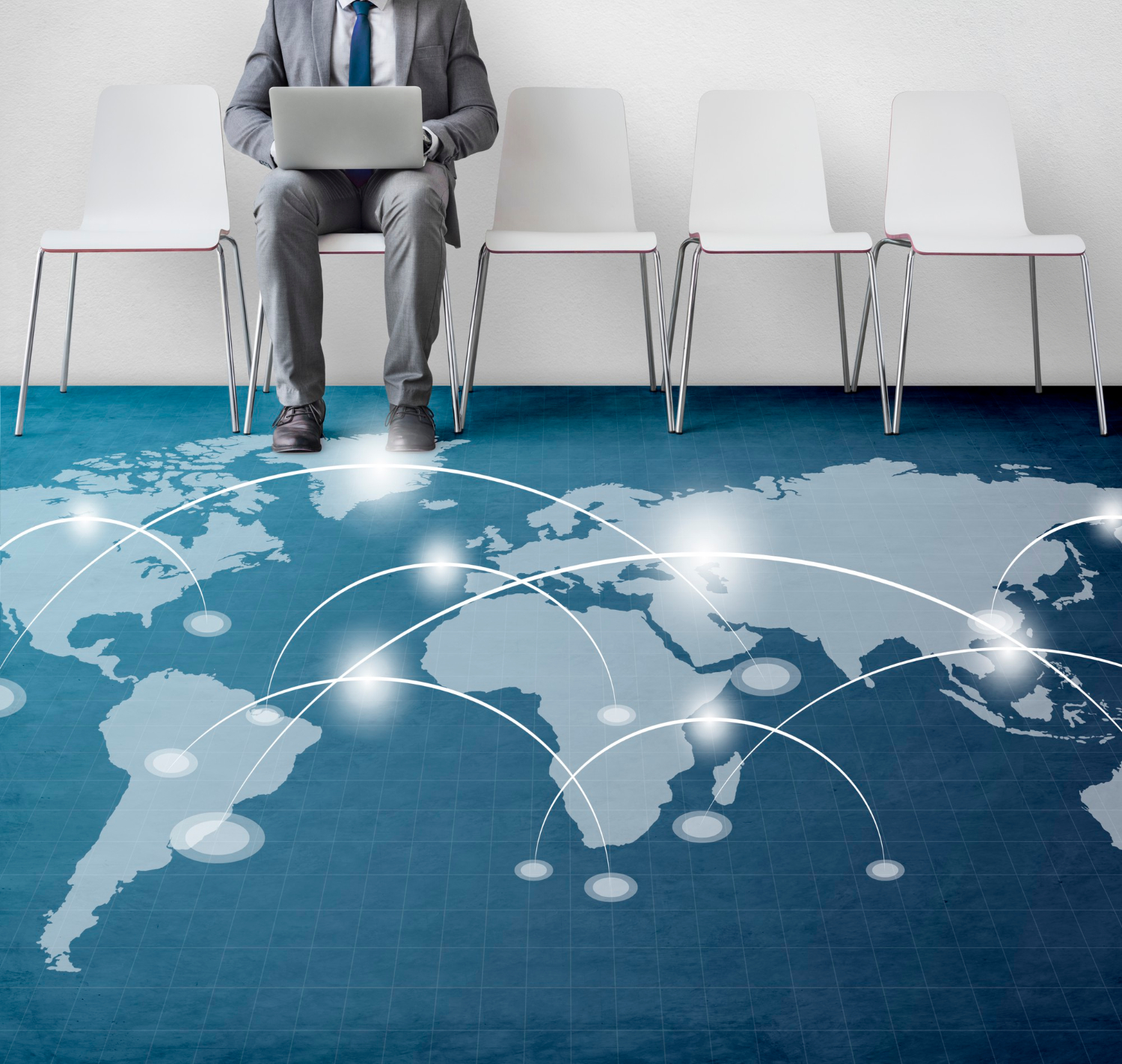 World map with location pins showing our global presence